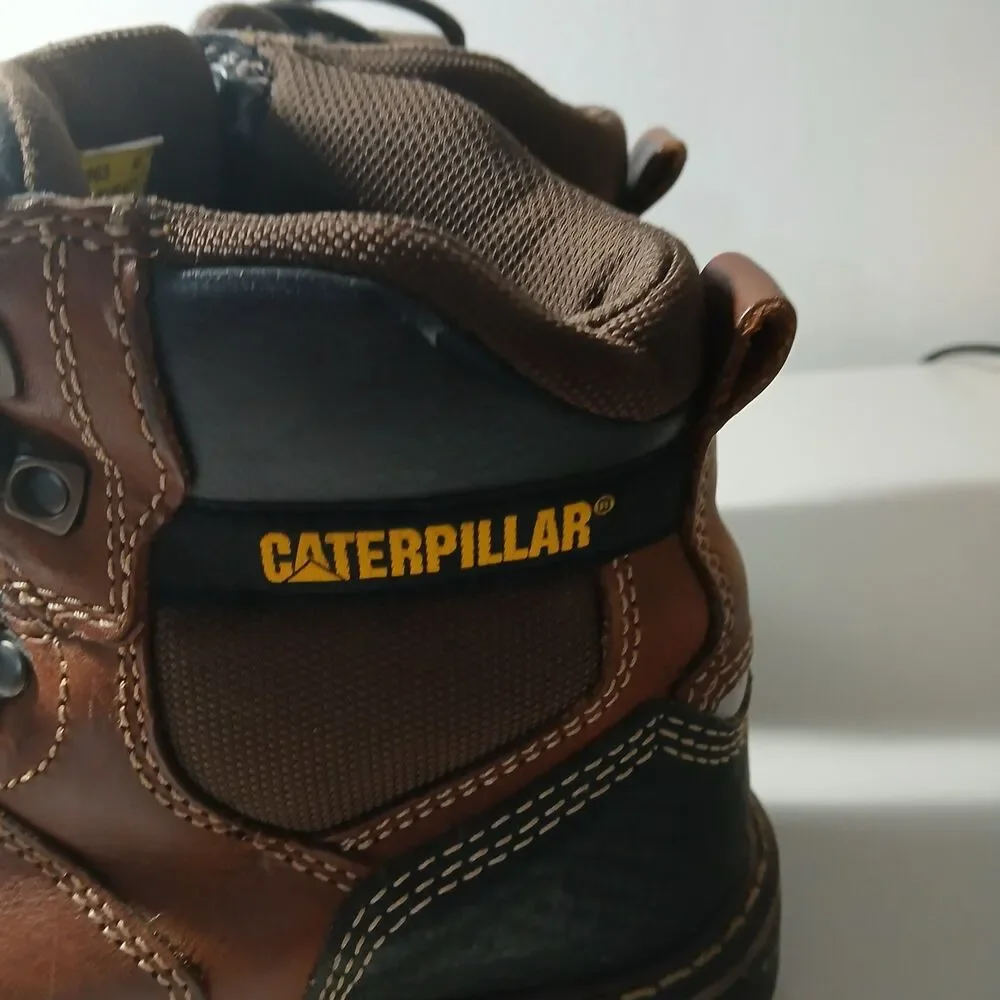 Caterpillar CAT Men's Brown Leather Alaska 2.0 Steel Toe Work Boots Size 8.5